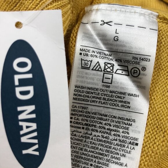 Old Navy Fine Knit Mock Neck Sweater Yellow Large - Picture 7 of 10